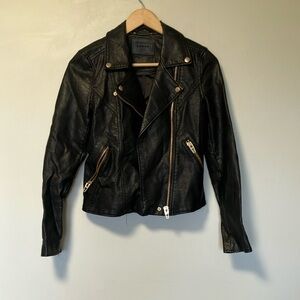 Blank NYC Black Vegan Leather Gold Jacket